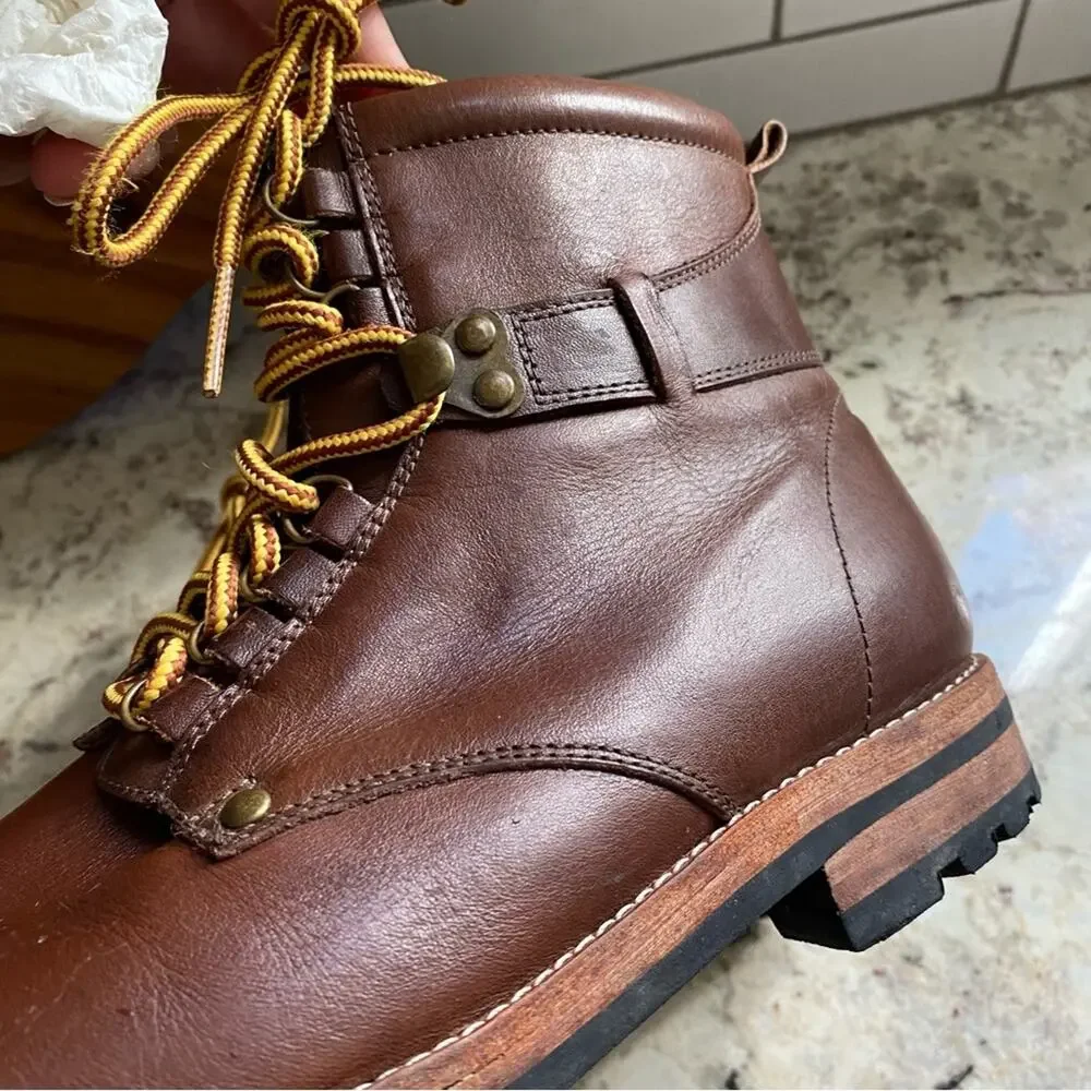 Rachel Comey $400 Mens Burnside Trench Boot Saddle Brown Leather EUC 8 EU41